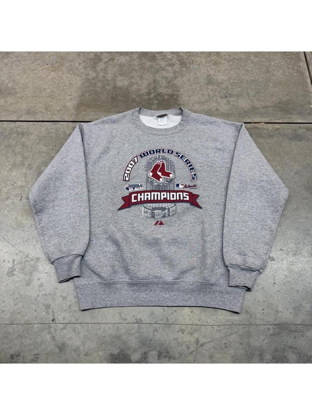 vintage boston red sox world series champions grey crewneck size large